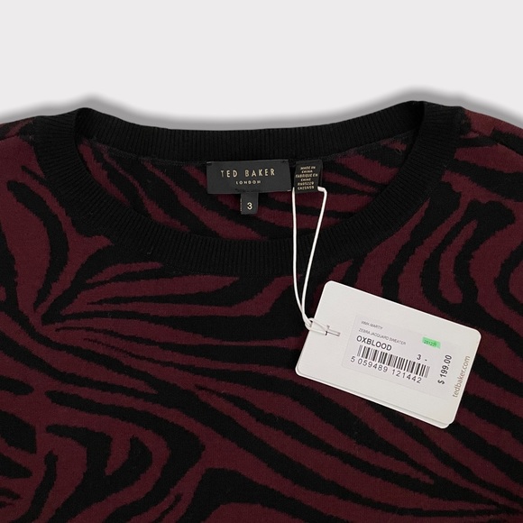 Ted Baker Sweaters Ted Baker Nwt Martiy Oxblood Zebra Jacquard